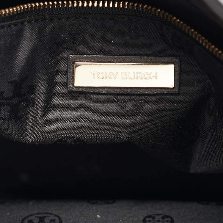 Pre Owned Tory Burch Black Quilted Leather Marion Tote