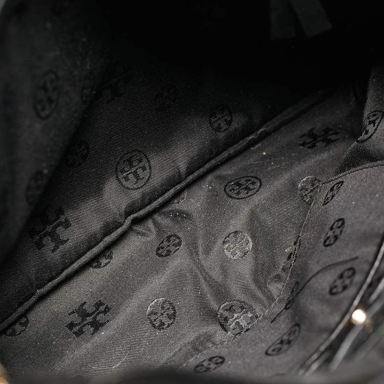 Pre Owned Tory Burch Black Quilted Leather Marion Tote