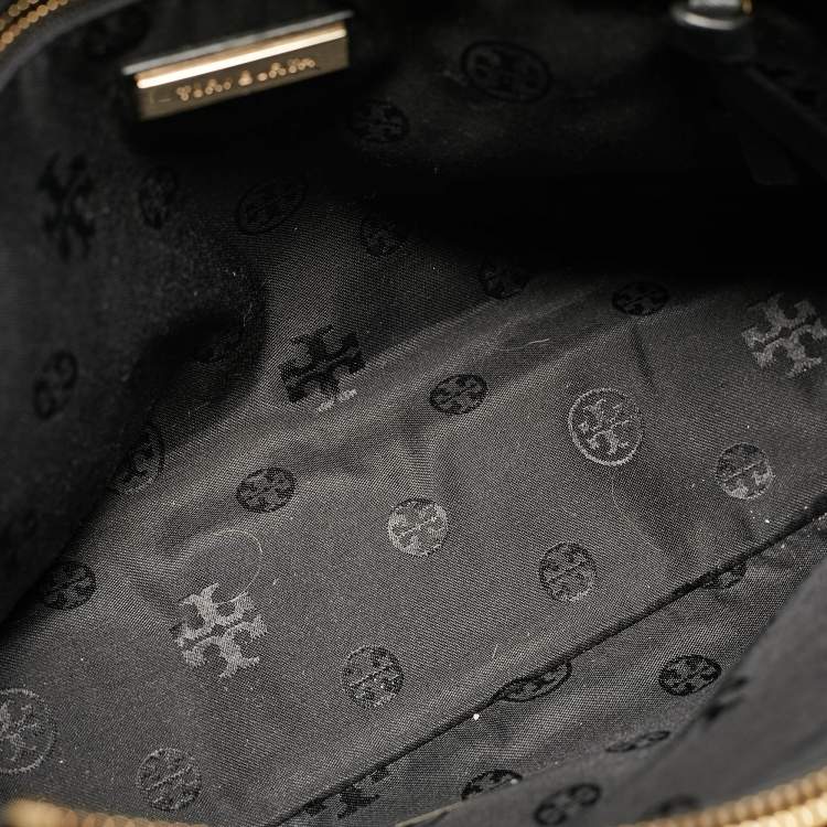 Pre Owned Tory Burch Black Quilted Leather Marion Tote