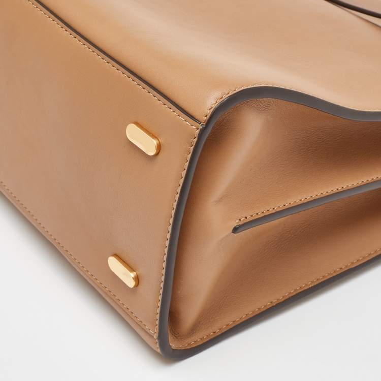 Pre Owned Tory Burch Beige Leather Lee Radziwill Double Bag