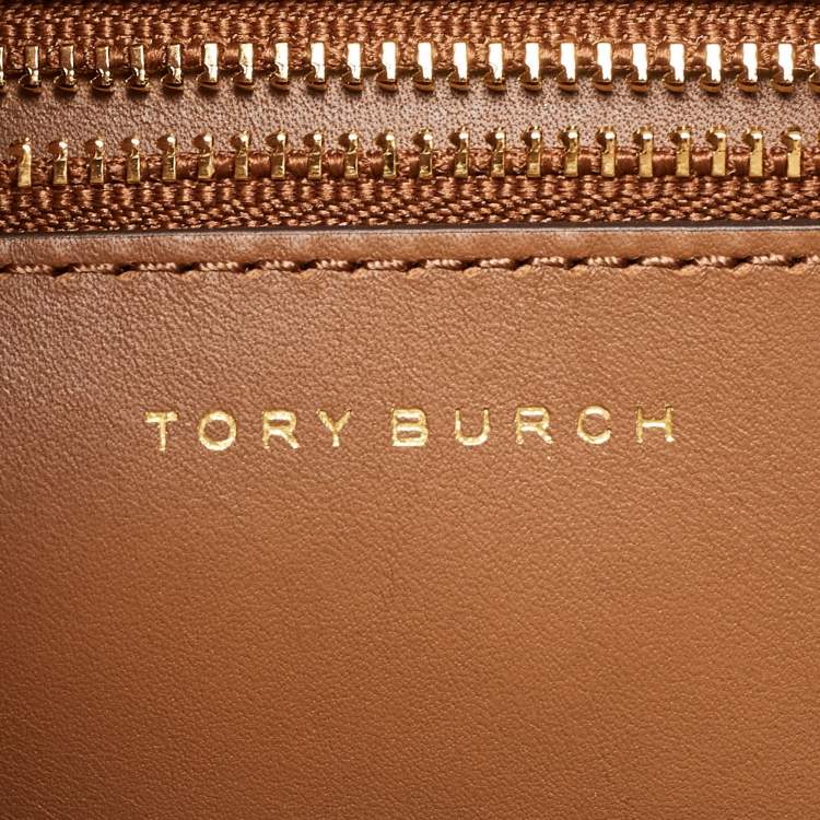 Pre Owned Tory Burch Beige Leather Lee Radziwill Double Bag