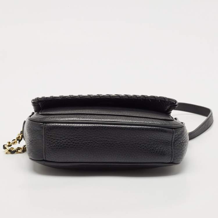 Pre Owned Tory Burch Black Leather Mini Marion Crossbody Bag