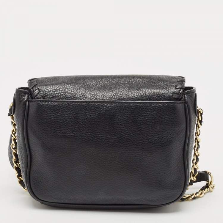 Pre Owned Tory Burch Black Leather Mini Marion Crossbody Bag