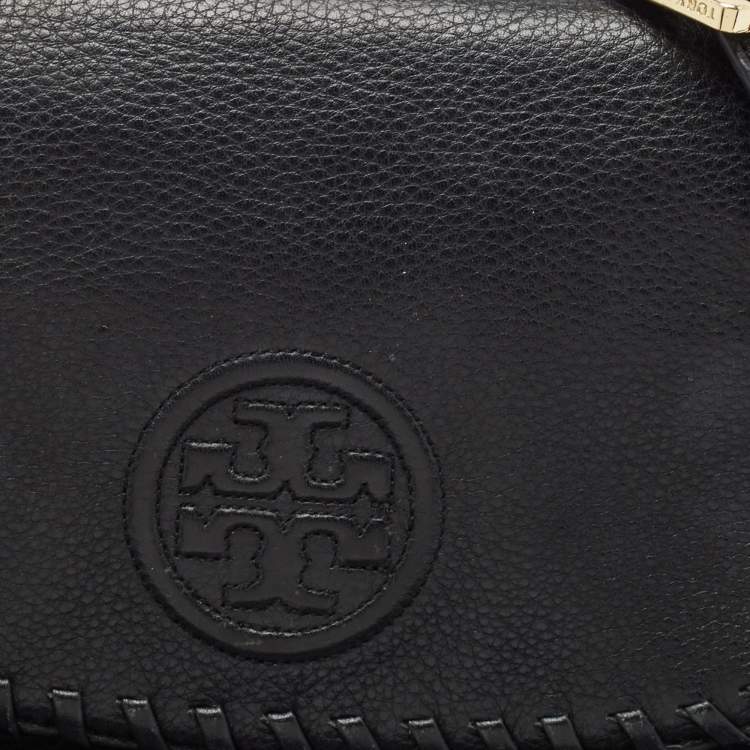 Pre Owned Tory Burch Black Leather Mini Marion Crossbody Bag