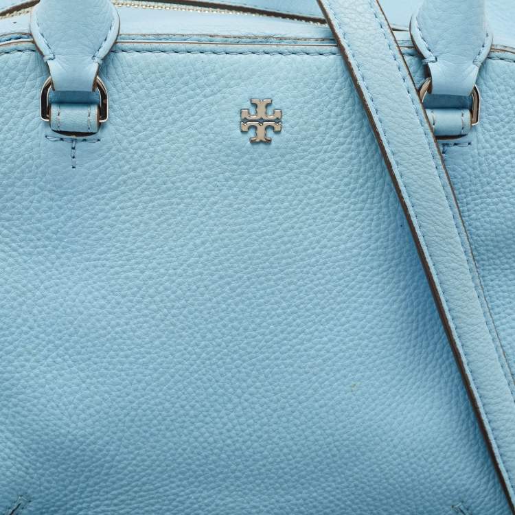 Pre Owned Tory Burch Light Blue Leather Robinson Shoulder Bag