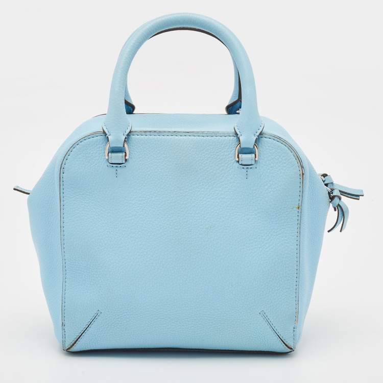 Pre Owned Tory Burch Light Blue Leather Robinson Shoulder Bag