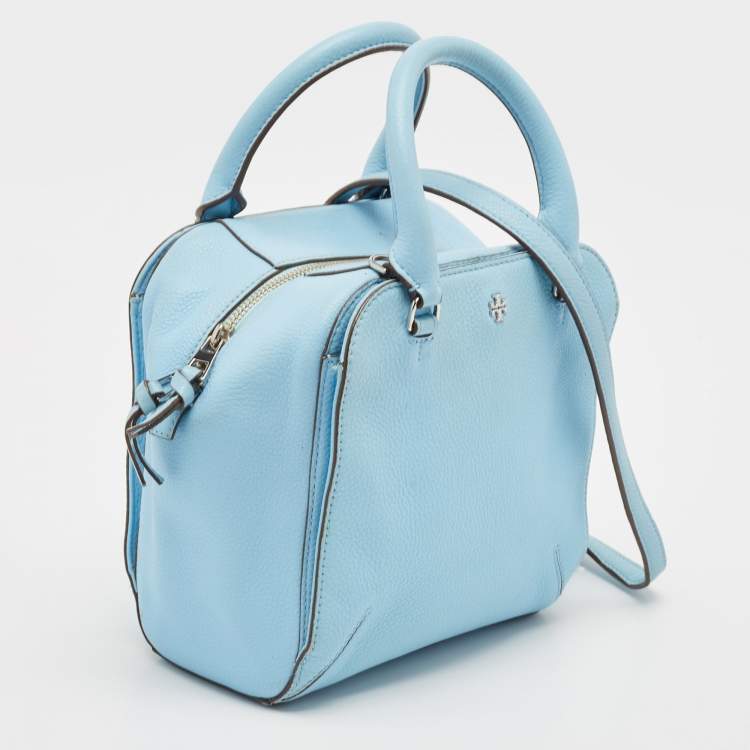 Pre Owned Tory Burch Light Blue Leather Robinson Shoulder Bag