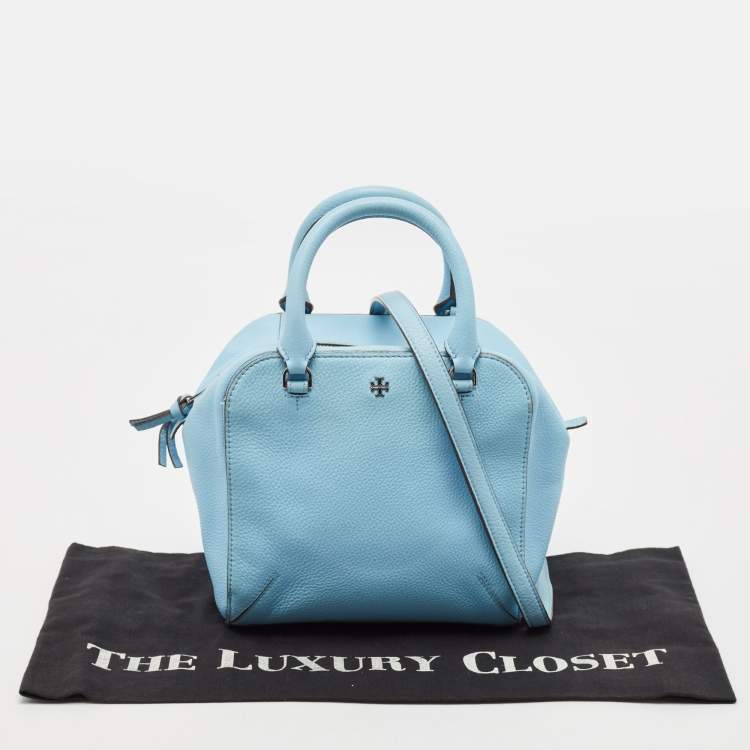 Pre Owned Tory Burch Light Blue Leather Robinson Shoulder Bag