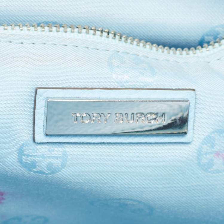 Pre Owned Tory Burch Light Blue Leather Robinson Shoulder Bag