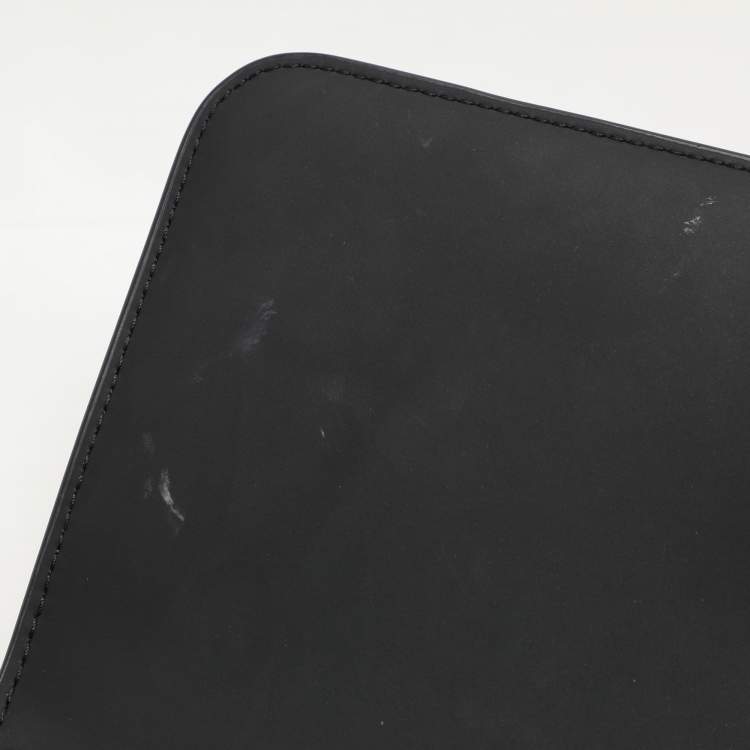 Pre Owned Tory Burch Matte Black Polyurethane Fleming Shoulder Bag