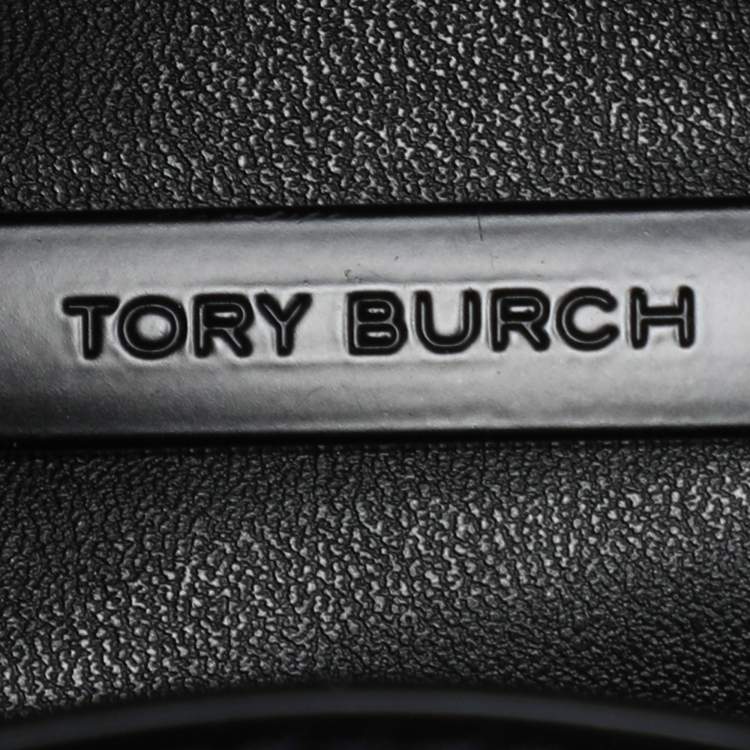 Pre Owned Tory Burch Matte Black Polyurethane Fleming Shoulder Bag