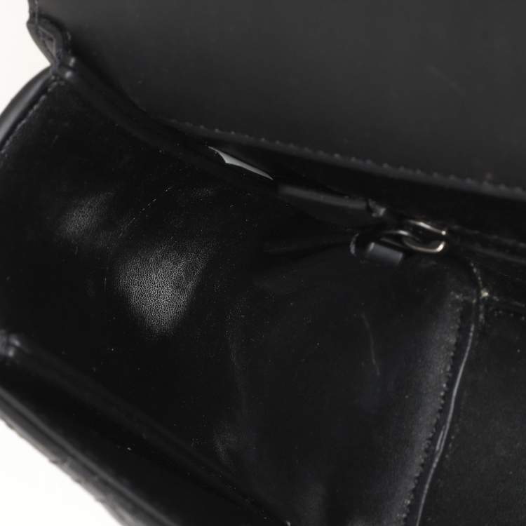 Pre Owned Tory Burch Matte Black Polyurethane Fleming Shoulder Bag