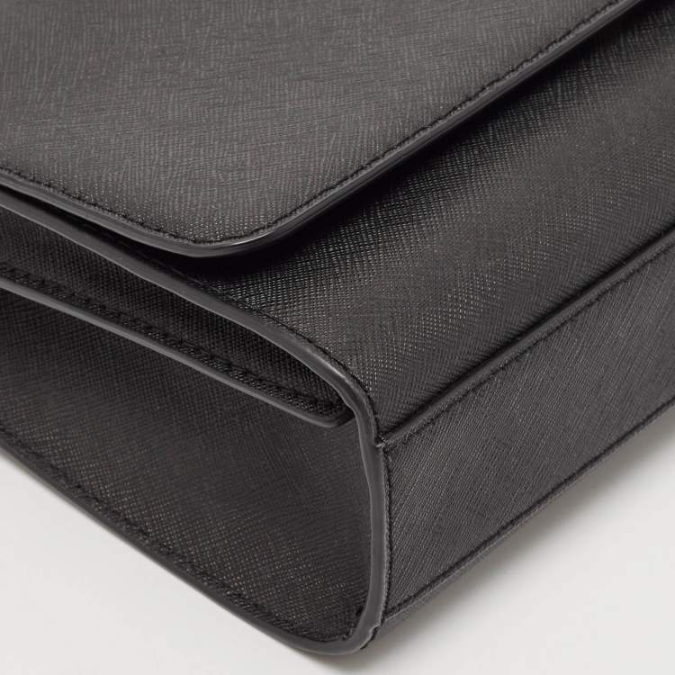 Pre Owned Tory Burch Black Leather Emerson Combo Crossbody Bag