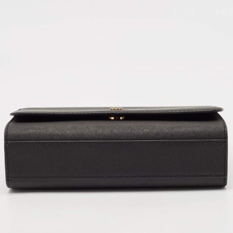 Pre Owned Tory Burch Black Leather Emerson Combo Crossbody Bag