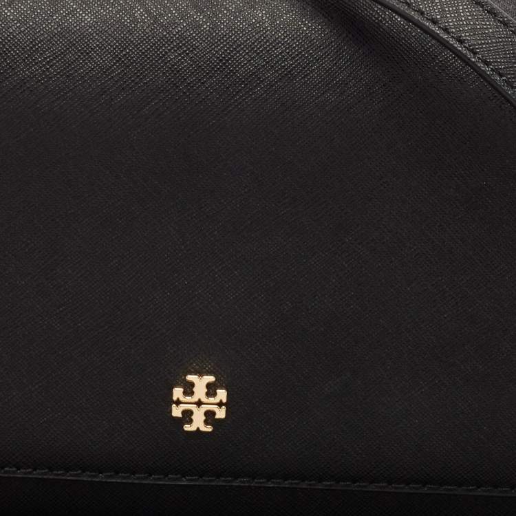 Pre Owned Tory Burch Black Leather Emerson Combo Crossbody Bag