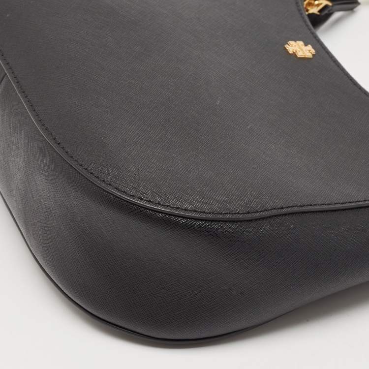 Pre Owned Tory Burch Black Leather Emerson Swingpack Shoulder Bag