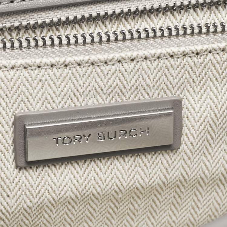 Pre Owned Tory Burch Grey Quilted Leather Willa Matte Shoulder Bag