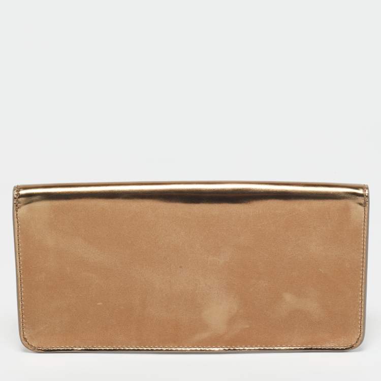 Pre Owned Tory Burch Metallic Leather Gigi Clutch
