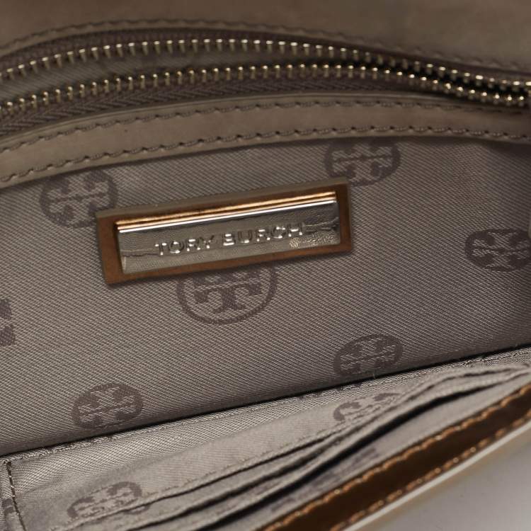 Pre Owned Tory Burch Metallic Leather Gigi Clutch