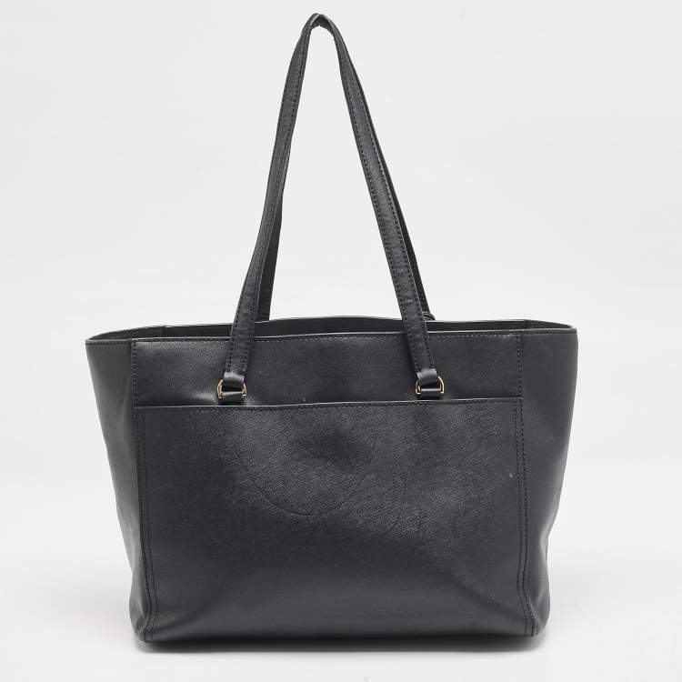 Pre Owned Tory Burch Black Leather Small Robinson Tote