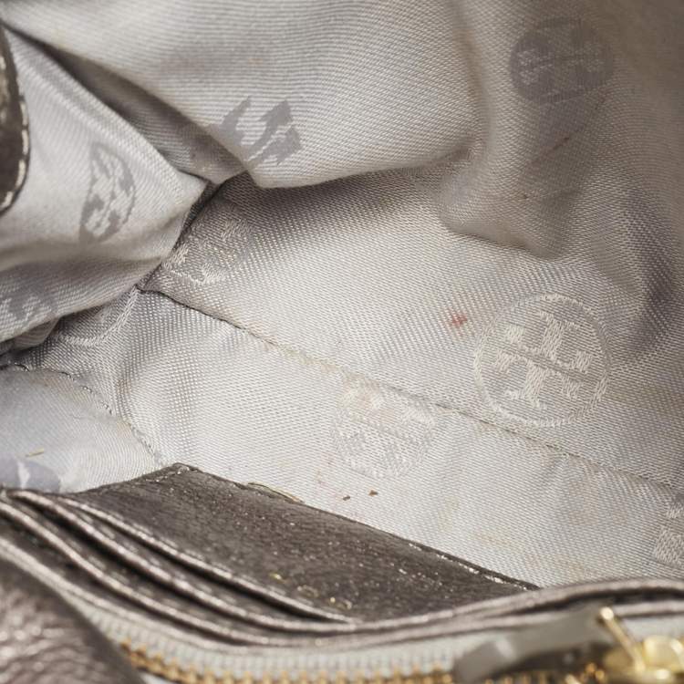 Pre Owned Tory Burch Metallic Leather Marion Shoulder Bag