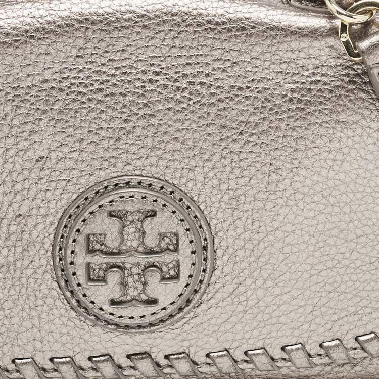 Pre Owned Tory Burch Metallic Leather Marion Shoulder Bag