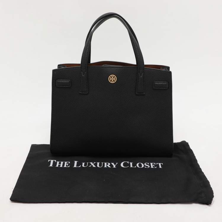 Pre Owned Tory Burch Black Leather Walker Tote