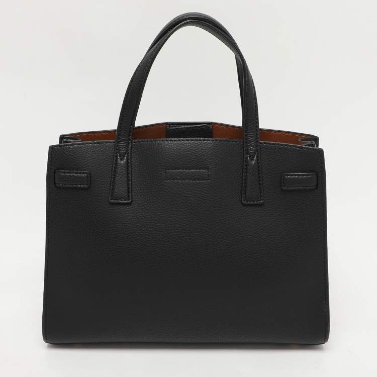 Pre Owned Tory Burch Black Leather Walker Tote