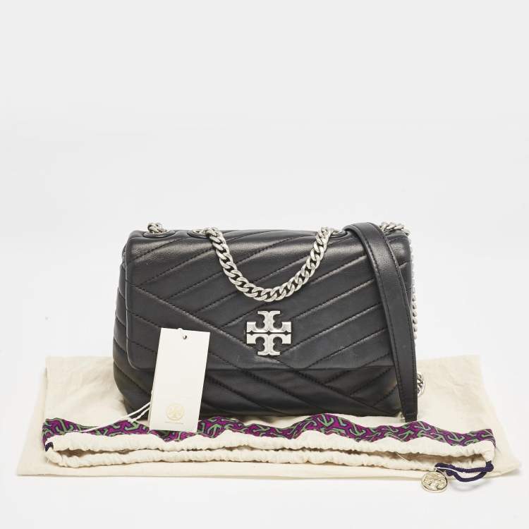 Pre Owned Tory Burch Black Leather Kira Flap Shoulder Bag