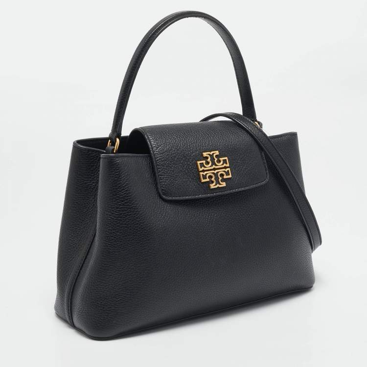 Pre Owned Tory Burch Black Leather Small Britten Satchel