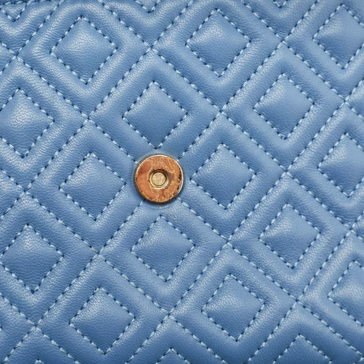 Pre Owned Tory Burch Blue Leather Small Fleming Shoulder Bag