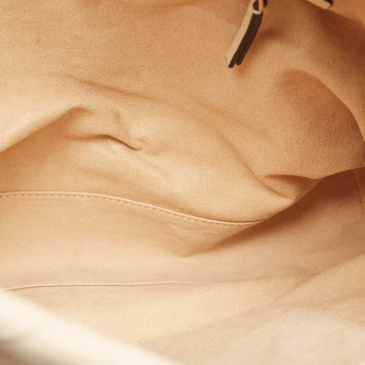 مملوكة مسبقًا Tory Burch Beige Quilted Leather Soft Drawstring Fleming Tote