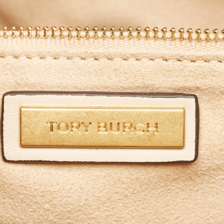 مملوكة مسبقًا Tory Burch Beige Quilted Leather Soft Drawstring Fleming Tote