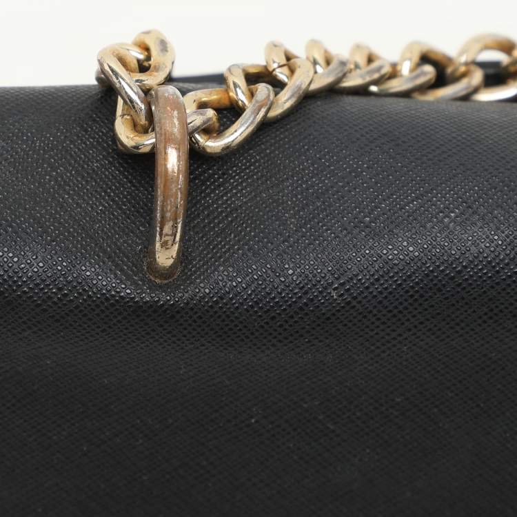 Pre Owned Tory Burch Black Leather Chain Shoulder Bag