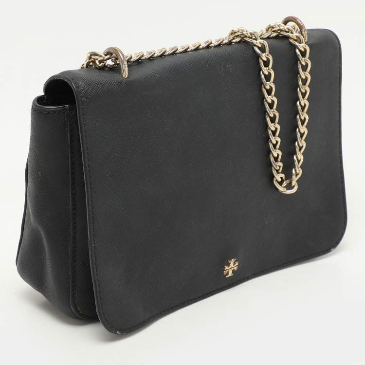 Pre Owned Tory Burch Black Leather Chain Shoulder Bag
