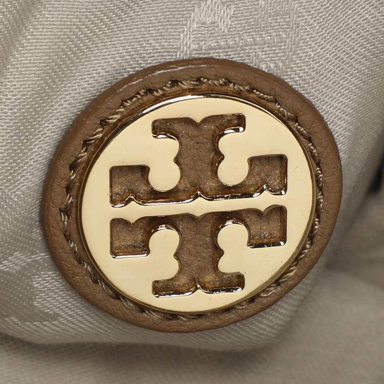 Pre Owned Tory Burch Beige Leather Kipp Foldover Shoulder Bag