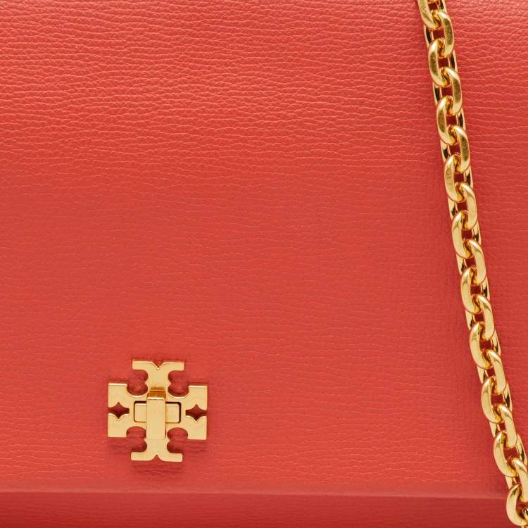 Pre Owned Tory Burch Orange Leather Kira Shoulder Bag
