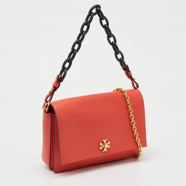 Pre Owned Tory Burch Orange Leather Kira Shoulder Bag