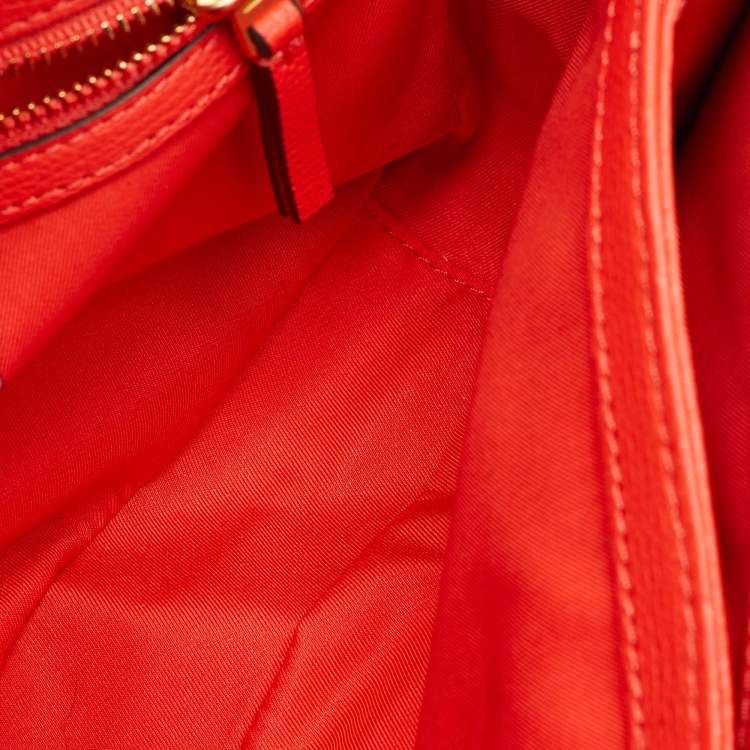 Pre Owned Tory Burch Orange Leather Kira Shoulder Bag