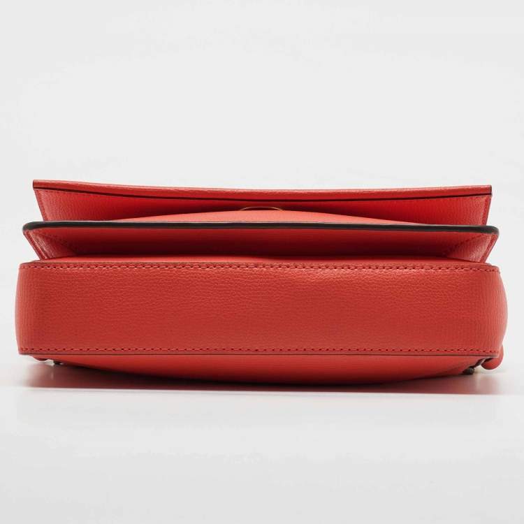 Pre Owned Tory Burch Orange Leather Kira Shoulder Bag