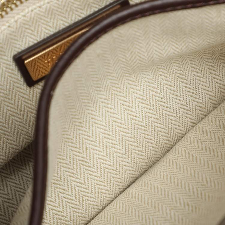 مملوكة مسبقًا Tory Burch Green Leather and Suede Whipstitch Flap Bag