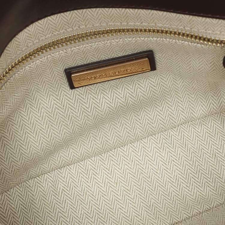 مملوكة مسبقًا Tory Burch Green Leather and Suede Whipstitch Flap Bag