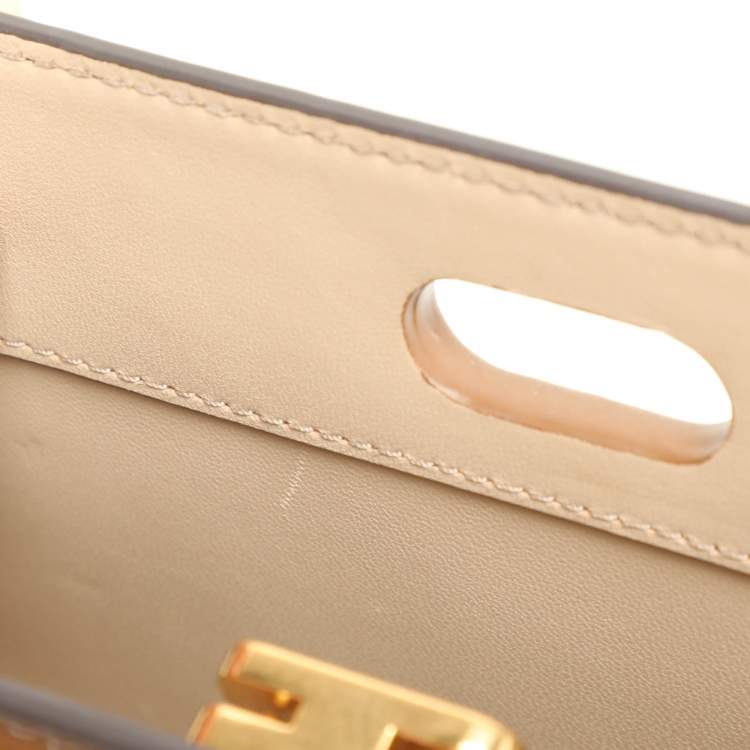 Pre Owned Tory Burch Brown Leather Petite Lee Radziwill Crossbody Bag