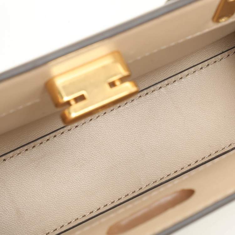 Pre Owned Tory Burch Brown Leather Petite Lee Radziwill Crossbody Bag