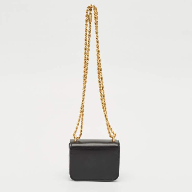 Pre Owned Tory Burch Black Leather Mini Eleanor Crossbody Bag