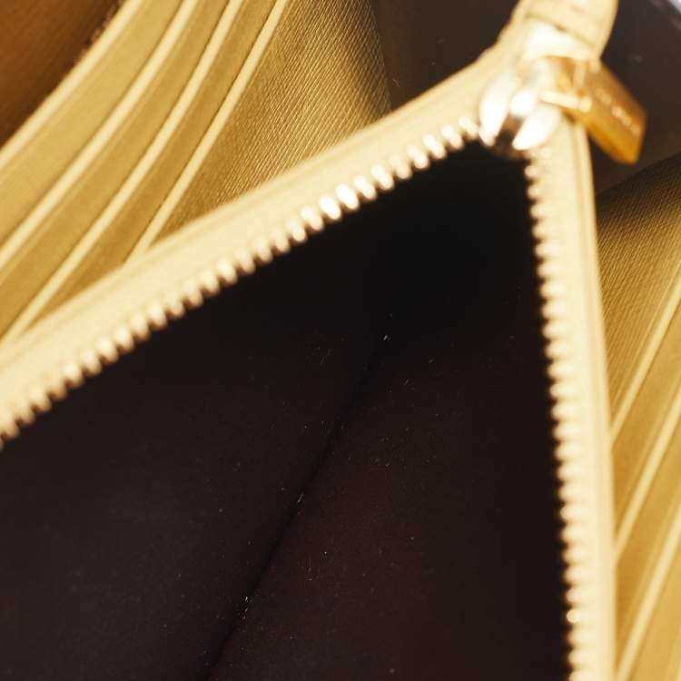 Pre Owned Tory Burch Olive Green Leather Robinson Wallet On Chain