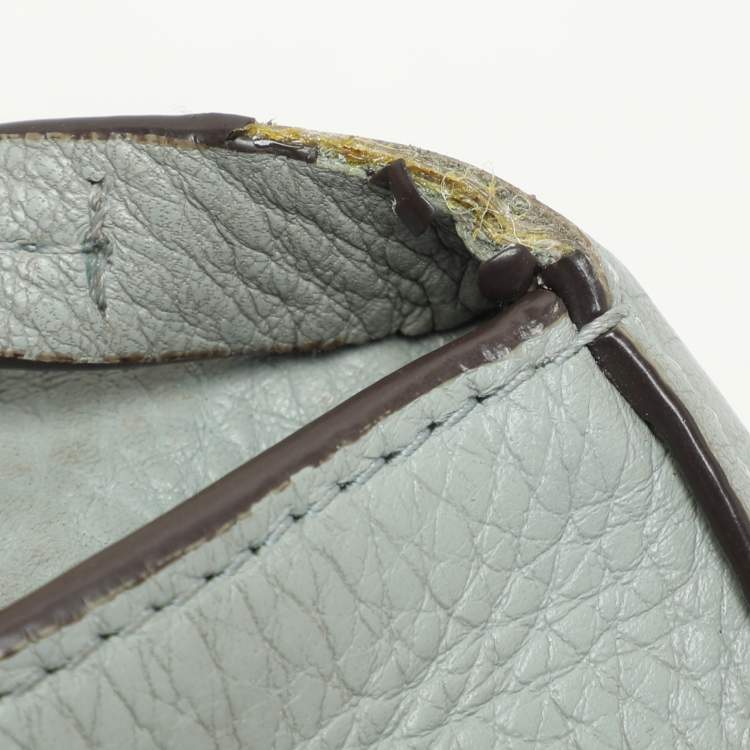 Pre Owned Tory Burch Green Leather Miller Phone Crossbody Bag