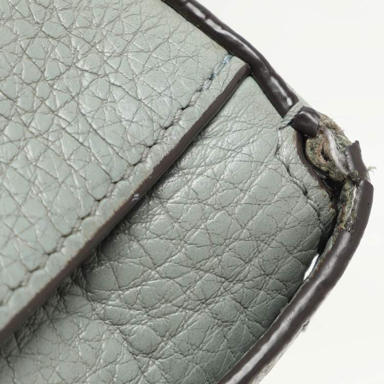 Pre Owned Tory Burch Green Leather Miller Phone Crossbody Bag
