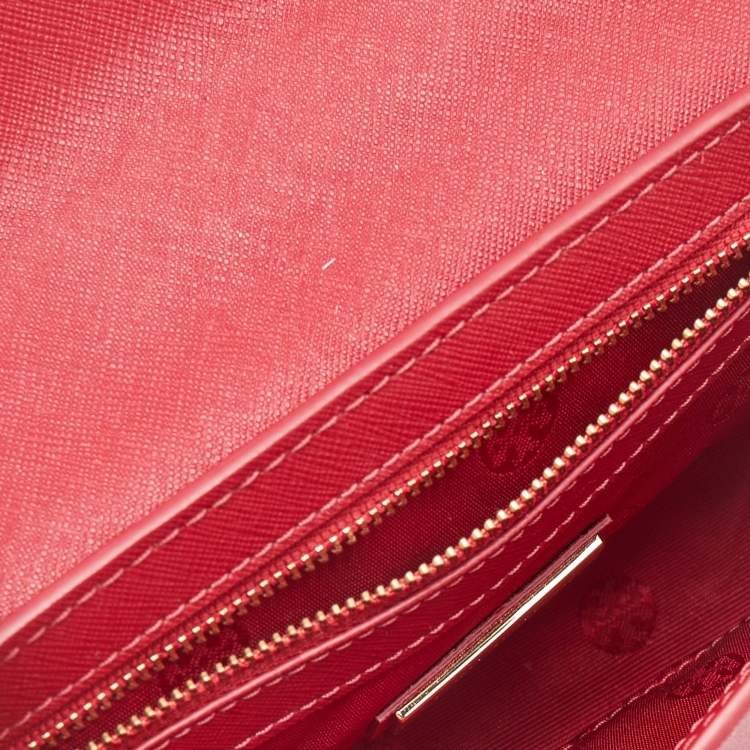Pre Owned Tory Burch Red Leather Emerson Crossbody Bag