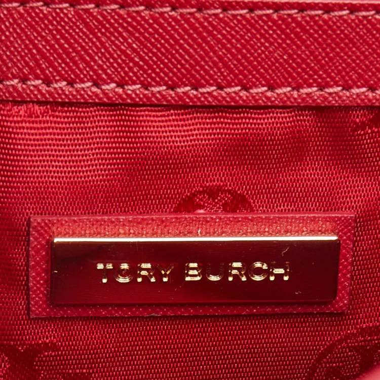 Pre Owned Tory Burch Red Leather Emerson Crossbody Bag